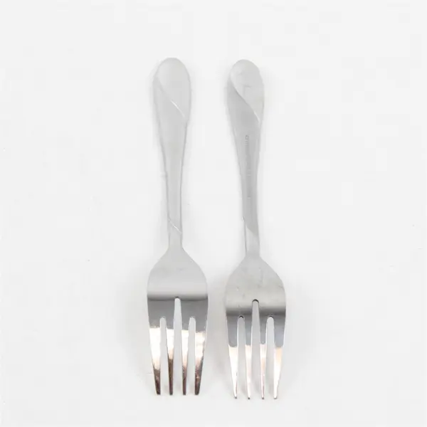 Lot of Two Stainless Swirl Sand Salad Forks by Cambridge -  Flawed