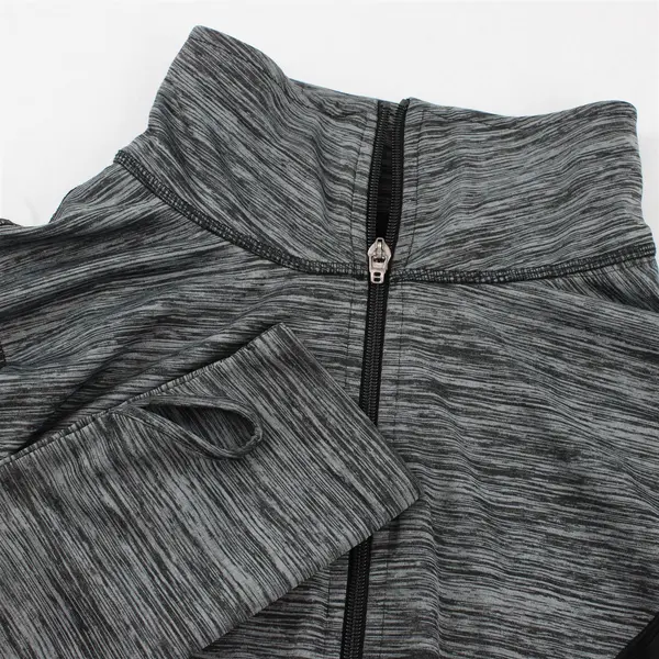 Danskin Now Gray and Black Semi-Fitted Track Jacket Women's XL