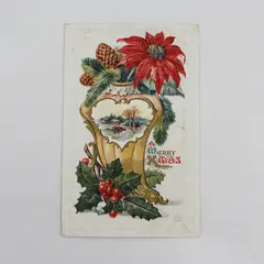 1911 A Merry Xmas Embossed Postcard Montara Realty Development Co California 