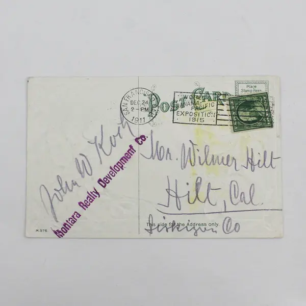 1911 A Merry Xmas Embossed Postcard Montara Realty Development Co California 