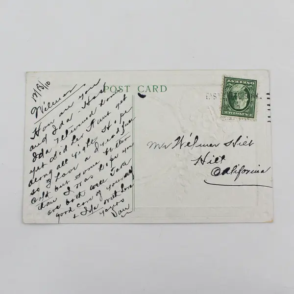 Vintage 1910 A Happy Christmas To You Holly Snowy Scene Embossed Postcard