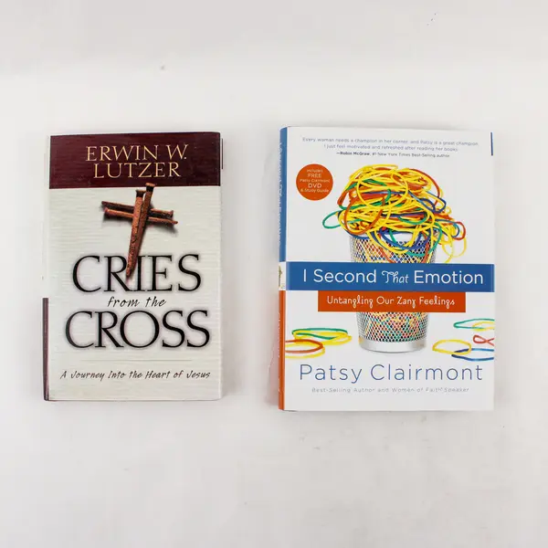 Lot of 2 Books Cries From The Cross & I Second That Emotion by Lutzer, Clairmont