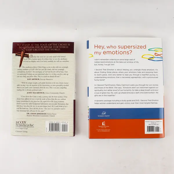 Lot of 2 Books Cries From The Cross & I Second That Emotion by Lutzer, Clairmont