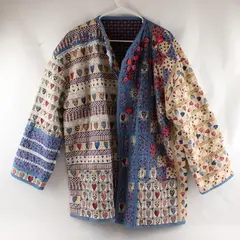 Handmade Vintage Unisex 2XL Multicolor Patchwork Quilted Reversible Jacket