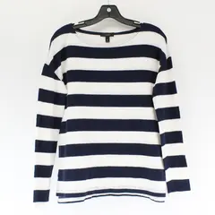 J. Crew Blue/White Large Horizontal Striped Long Sleeve Top Women's Size XS