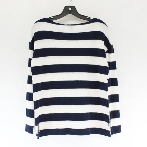 J. Crew Blue/White Large Horizontal Striped Long Sleeve Top Women's Size XS