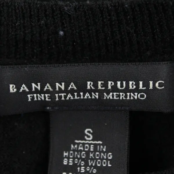 Banana Republic Solid Black Long Sleeve Sweater Wool/Polyester Women's Size S