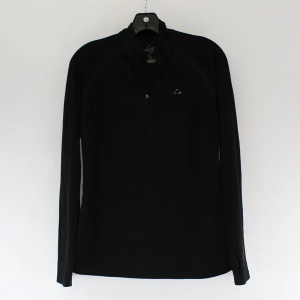 Merino Blend Black Long Sleeve Quarter Zip Jacket Activewear Women's Size M