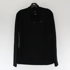 Merino Blend Black Long Sleeve Quarter Zip Jacket Activewear Women's Size M