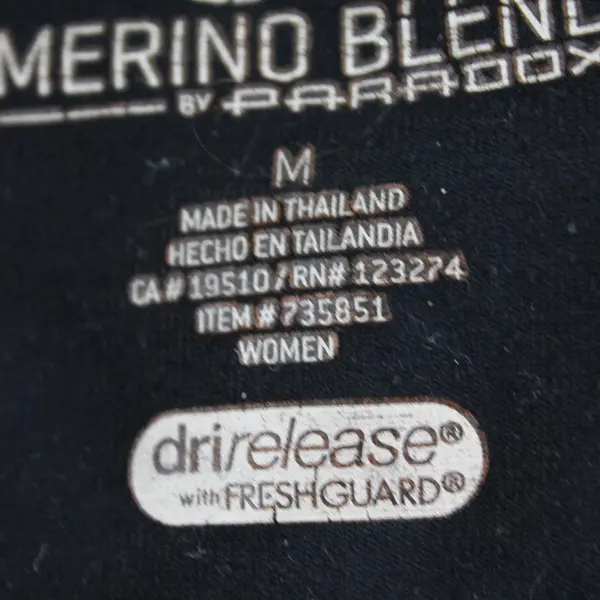 Merino Blend Black Long Sleeve Quarter Zip Jacket Activewear Women's Size M