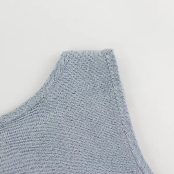 J. Jill Solid Blue Color Sleeveless Woven Sweater Vest 100% Cashmere Women's M