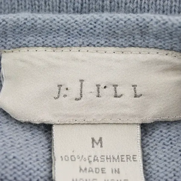 J. Jill Solid Blue Color Sleeveless Woven Sweater Vest 100% Cashmere Women's M