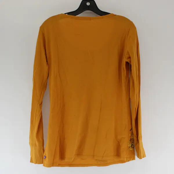 Project Iris Orange Floral Print Long Sleeve T-Shirt 100% Cotton Women's Size M
