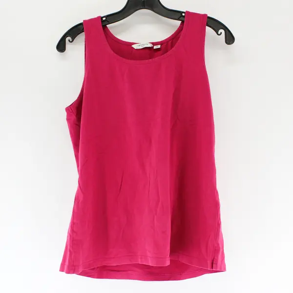 Liz Claiborne Solid Pink Color Sleeveless Shirt Top Cotton/Spandex Womens Size M