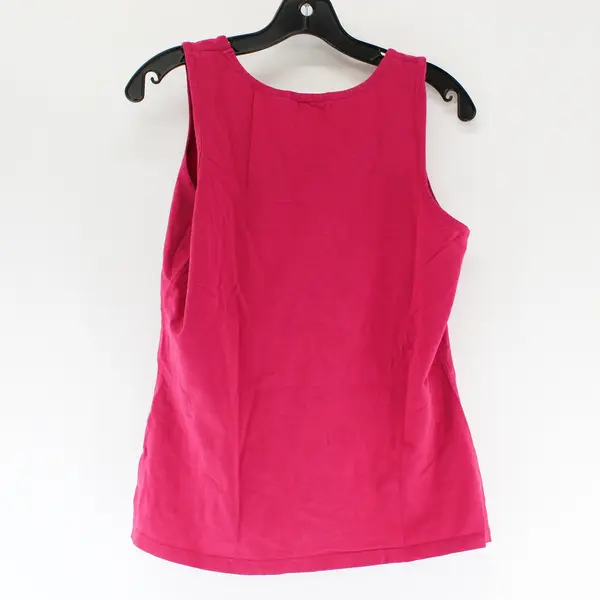 Liz Claiborne Solid Pink Color Sleeveless Shirt Top Cotton/Spandex Womens Size M