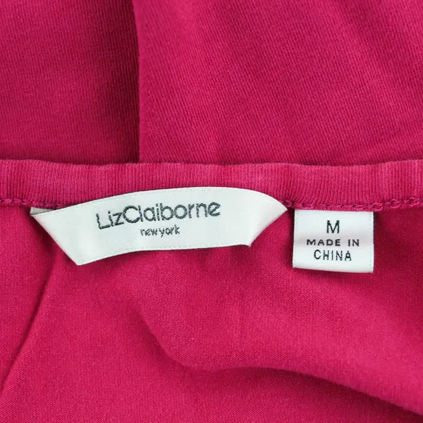 Liz Claiborne Solid Pink Color Sleeveless Shirt Top Cotton/Spandex Womens Size M