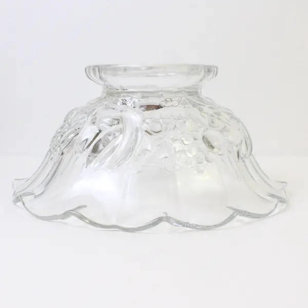 Vintage Cut Crystal Footed Fruit Bowl Scalloped Edge Collectible