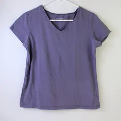 Great Northwest Solid Purple Color Short Sleeve T-Shirt Top Women's Size M