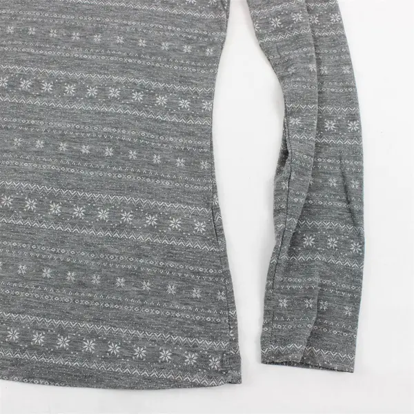 32 Degree Heat Gray/White Snowflake Pattern Long Sleeve Top Women's Size M