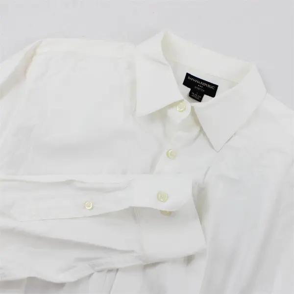 Banana Republic White Long-Sleeved Button-Up Men's Large 16-16.5