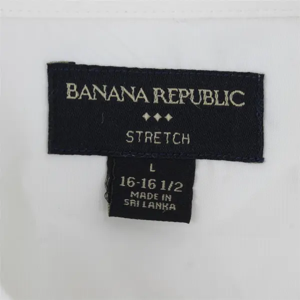 Banana Republic White Long-Sleeved Button-Up Men's Large 16-16.5
