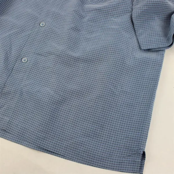 Pineapple Collection Blue Grid Pattern Short-Sleeve Button-Up Men's Large