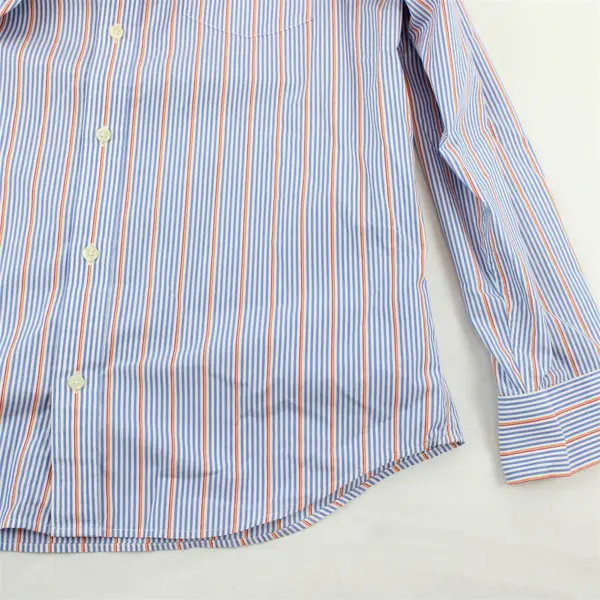 Banana Republic Blue Orange and White Striped Button-Up Men's Large 16-16.5