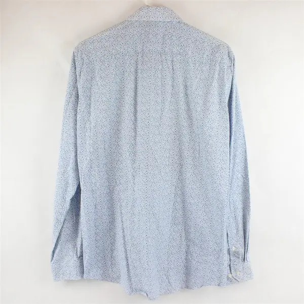 Saks Fifth Avenue Blue & White Floral Pattern Button-Up Men's Size 16 34/35