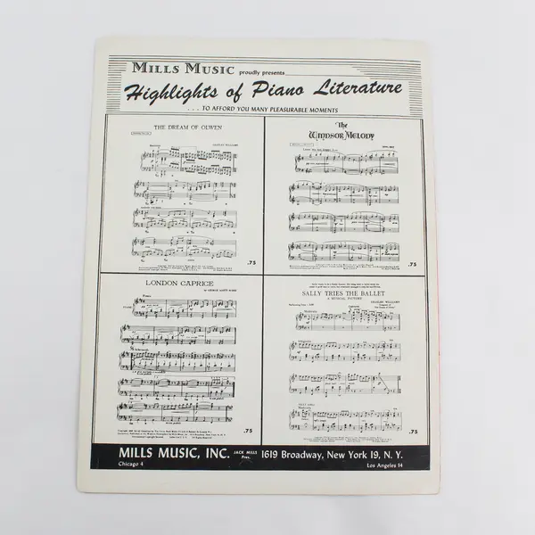 Vintage Theme From The Apartment Piano Solo Sheet Music Song Book 