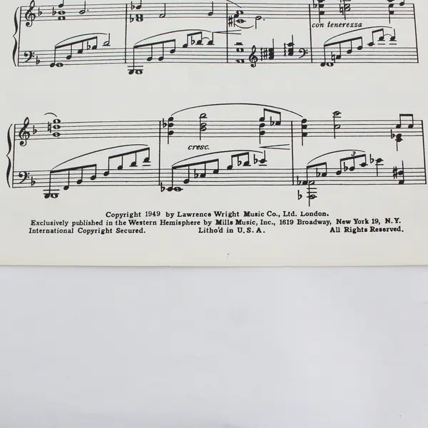 Vintage Theme From The Apartment Piano Solo Sheet Music Song Book 