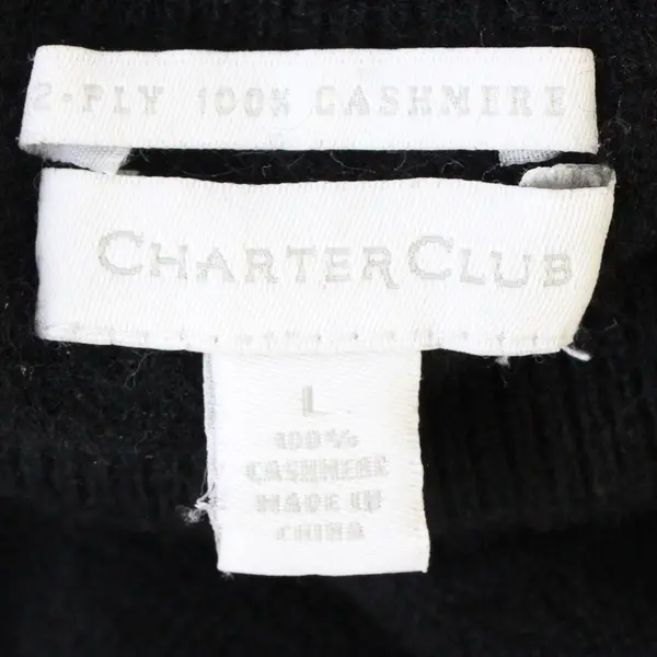 Charter Club Black Cashmere Turtleneck Sweater Women's Large