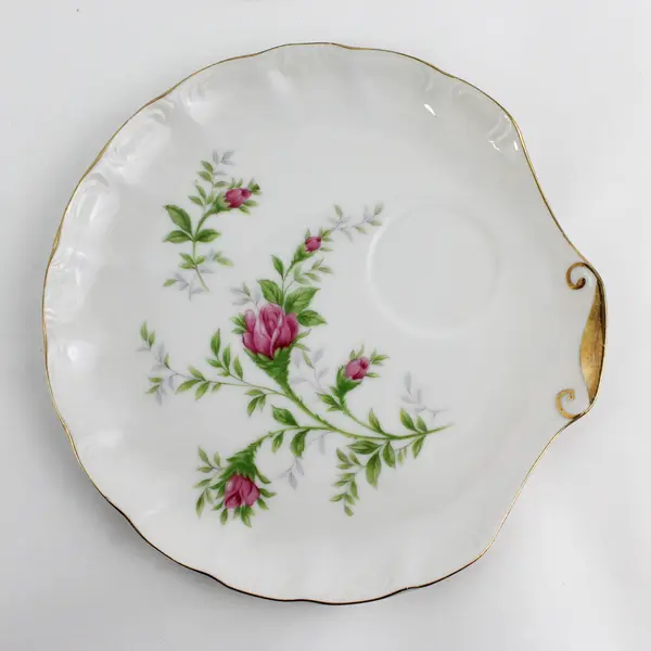 Set Of 4 Ucagco Ceramic Moss Rose snack plates And Cups Japan 