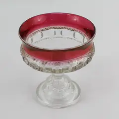 Vintage Tiffin Franciscan King's Crown Cranberry Flashed Candy Dish No Lid