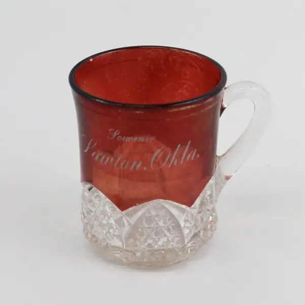 Duncan Miller Button Arches Ruby Flashed Souvenir Mug Stanton Oklahoma