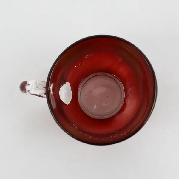Ruby Red Flash Cup With A Name And Date Of 1908