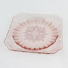 Vintage Jeannette Adam Pink Square Salad Plate 7.5"