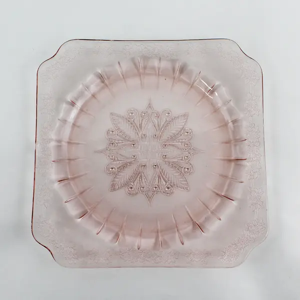 Vintage Jeannette Adam Pink Square Salad Plate 7.5"