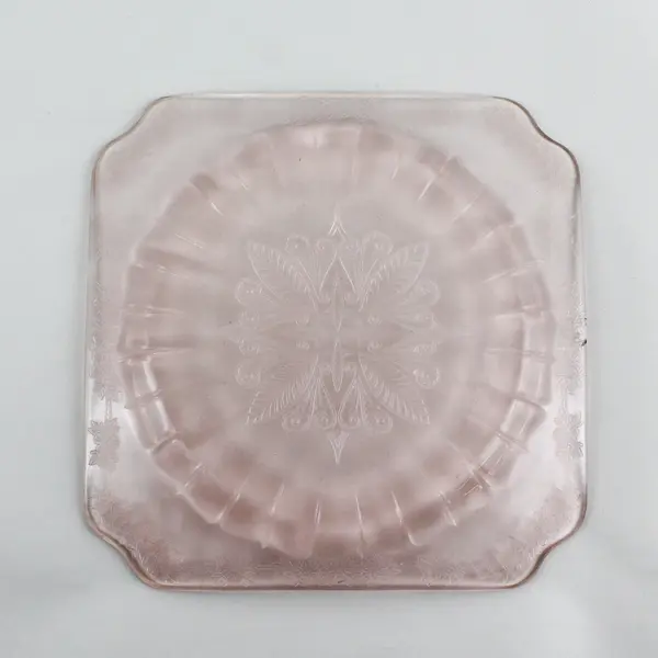 Vintage Jeannette Adam Pink Square Salad Plate 7.5"