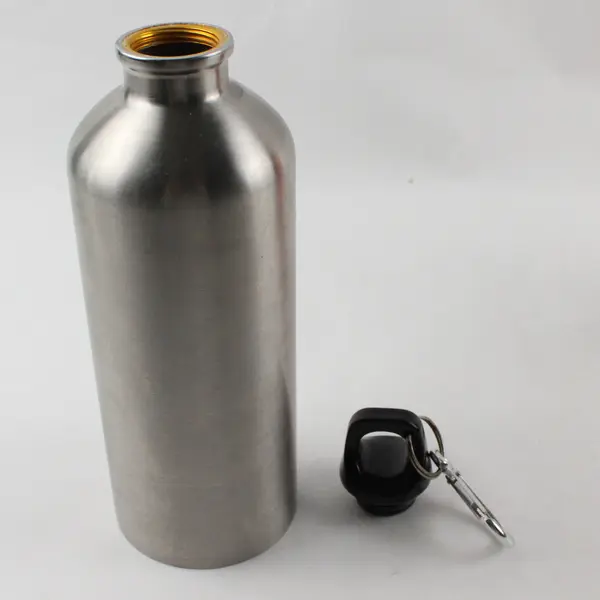 Lot of 2 Stainless Steel Twist Top Water Bottles Silver & Orange