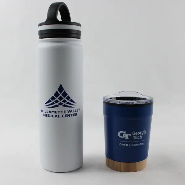 Lot of 2 Stainless Steel Water Bottles Willamette Valley Medical & Georgia Tech