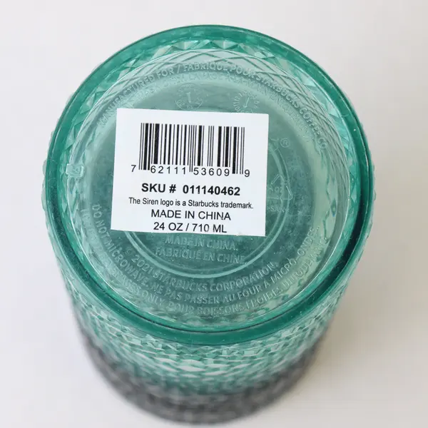 Starbucks Subzero Teal Jeweled Gradient Ombre Venti Cold Cup Tumbler W/Out Straw