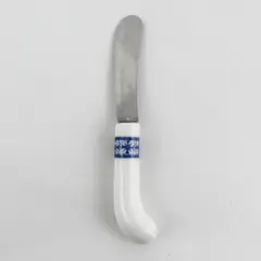 VTG Ceramic Handle Cheese/Butter Spreader w/Blue Floral Pattern
