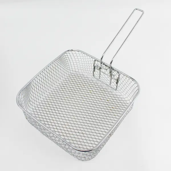 Red Copper 11" Square Pot Pan with Clear Lid & Fry Basket