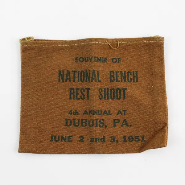 Vintage 1951 Canvas Pouch Souvenir of National Bench Rest Shoot Dubois, PA