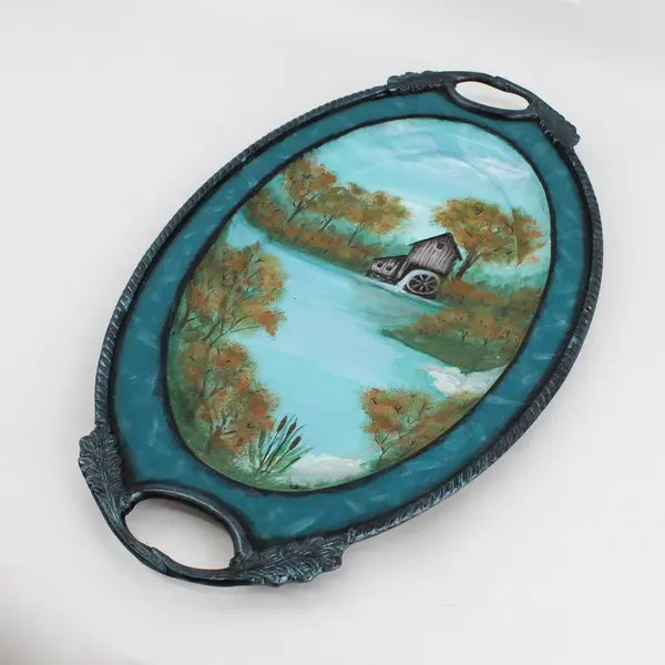 Kimberly Morgan Artwork With Attitude Hand Painted Godinger Silver Plate Tray