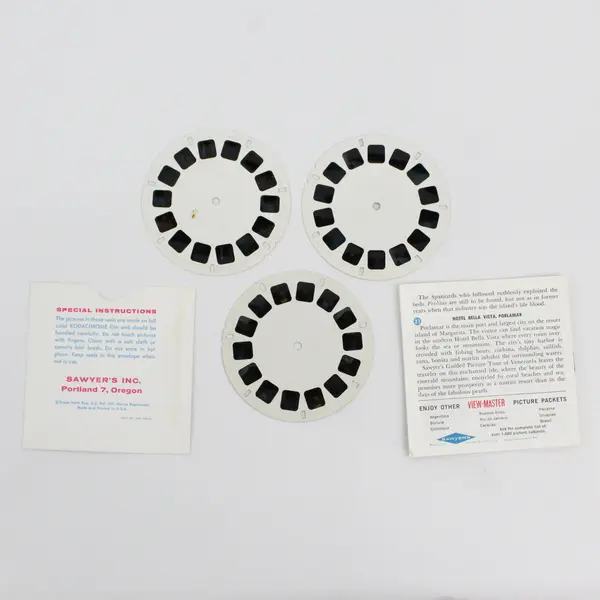 Vintage View-Master Venezuela B050 Packet 3 Reel Set With Booklet