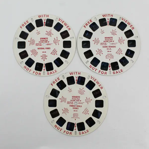 Lot Of 3 View-Master Demonstration Reels Scenic Picture Tour DR46 DR49 DR55