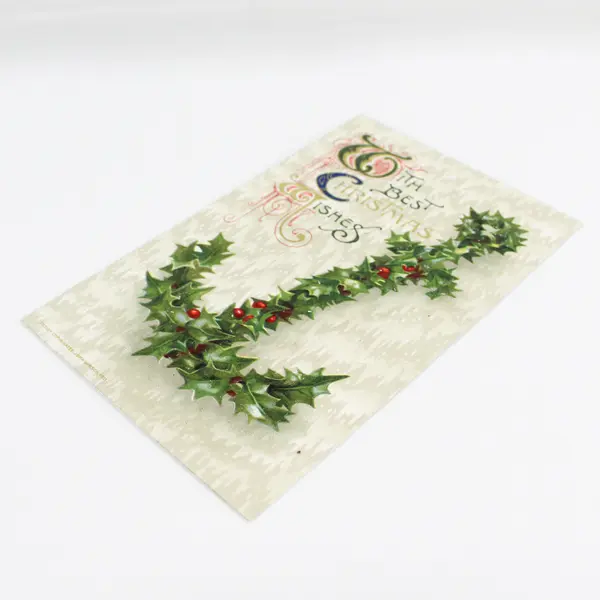 1911 With Best Christmas Wishes Anchor Of Holly John Winsch Embossed Postcard