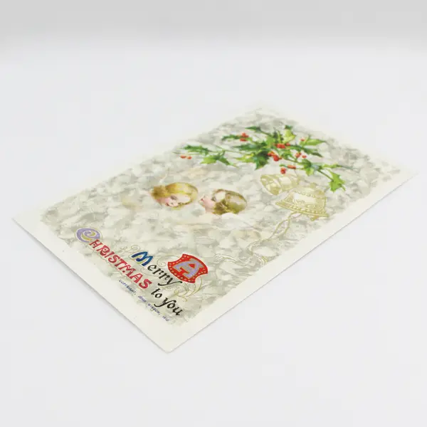 1910 A Merry Christmas To You John Winsch Embossed Postcard Holly Bells Cherubs 