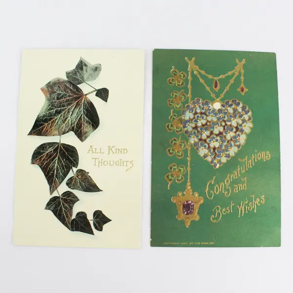 Lot Of 2 The Rose Co Greeting Card Postcards All Kind Thoughts Best Wishes